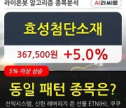 효성첨단소재, 전일대비 5.0% 상승.. 최근 단기 조정 후 반등