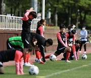 훈련하는 여자축구 국가대표팀