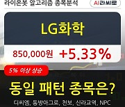 LG화학, 전일대비 5.33% 상승.. 장마감 현재 거래량 48만6995주