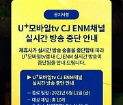 U+모바일tv서 CJ ENM 10개 채널 송출 결국 중단..협상 결렬