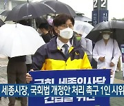 이춘희 세종시장, 국회법 개정안 처리 촉구 1인 시위