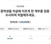 '청주 여중생 2명 극단선택' 계부 엄벌 청원 20만 돌파