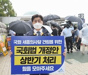 이춘희 세종시장 "국회법 개정안 통과" 1인 시위