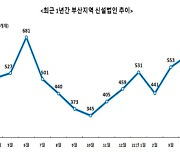 부산 신설법인 큰폭 증가, 경제 활력 훈기
