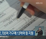 춘천시, 취약계층 2,700여 가구에 13억여 원 지원