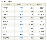 [fnRASSI]장마감, 코스닥 하락 종목(피에스엠씨 -9.7% ↓)