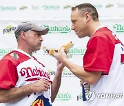 USA NEW YORK NATHAN'S FAMOUS HOT DOG EATING WEIGH-IN