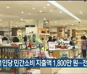 울산 1인당 민간소비 지출액 1,800만 원..전국 2위