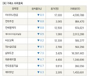 [fnRASSI]장마감, 거래소 하락 종목(아시아나항공 -8.9% ↓)