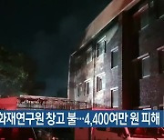 충북문화재연구원 창고 불..4,400여만 원 피해