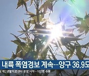 강원 내륙 폭염경보 계속..양구 36.9도