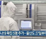 울산 코로나19 확진 5명 추가..울산도 27일부터 3단계