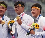 [올림픽] 한국 양궁, 남자 단체전서도 세 번째 금 수확 ..유도 안창림 동메달(종합)