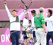 [MD포토] 맏형 오진혁 '금메달이다'