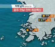 [날씨] 광주·전남 폭염 지속..낮 최고 34도 안팎 무더위