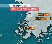 [날씨] 광주·전남 전역 폭염특보..낮 34도 안팎 무더위