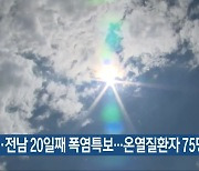 광주·전남 20일째 폭염특보..온열질환자 75명