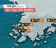 [날씨] 광주·전남 전역 폭염특보..한낮 33도 안팎