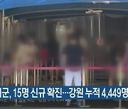 4개 시군, 15명 신규 확진..강원 누적 4,449명