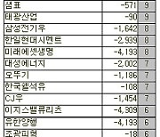[표]코스피 외국인 연속 순매도 종목(29일)