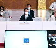 G20 문화장관회의 발언하는 황희 장관