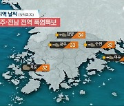 [날씨] 광주·전남 전역 폭염특보..낮 최고 34도