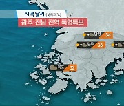 [날씨] 광주·전남 전역 폭염특보..낮 최고 34도