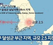 대구 달성군 부근 지역, 규모 2.5 지진