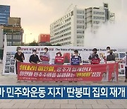 '미얀마 민주화운동 지지' 딴봉띠 집회 재개