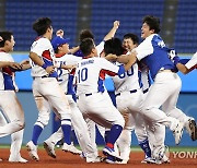 -올림픽- 야구대표팀, 도미니카共에 4-3 승리..김현수, 9회말 끝내기(종합)
