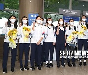 [포토S] 도쿄올림픽 마치고 귀국한 여자 농구 대표팀