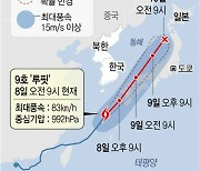 루핏 북상에 부산 초속 20m 비바람..도로 잠기고 간판 흔들려