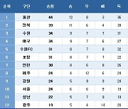 [K리그1] 중간 순위(11일)