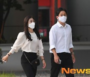 김지연 선수, 남편과 향하는 방송국 출근길 [포토엔HD]