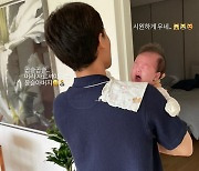 한지혜, ♥검사 남편과 정신 없는 주말 육아 "신랑이랑 지지고 볶고"