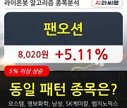 팬오션, 전일대비 5.11% 상승.. 최근 주가 상승흐름 유지