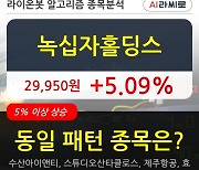 녹십자홀딩스, 전일대비 5.09% 상승.. 외국인 18,373주 순매수