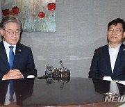 송영길 대표, 이재명 후보와 만찬 회동