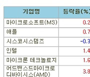 [표]미국 주요기업 주가(8/27)