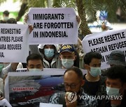 Indonesia Afghan Refugees Protest