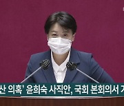'부동산 의혹' 윤희숙 사직안, 국회 본회의서 가결