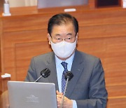 정의용 장관 "김정은 '핵무기 지속 발전' 발언은 대내적 메시지"