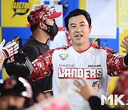 김강민 '4연패 탈출 앞두고 미소 활짝' [MK포토]