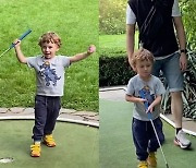 우리스, 아기에서 어린이 된 근황..삼촌 줄리안과 즐기는 미니 골프