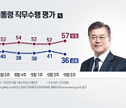 문 대통령 지지율 30%대로 하락..긍정·부정 격차 20%p 이상