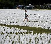 [퇴근길 한 컷]아직도 끝나지 않은 슬픔 : 코로나 희생자 기리는 흰 깃발들
