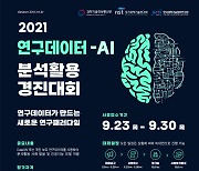총상금 1400만원 '2021년 연구데이터·AI 분석활용 경진대회' 오는 23일부터 접수