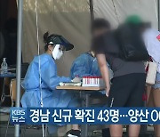 경남 신규 확진 43명..양산 모 병원 집단감염