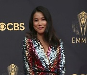 73rd Emmy Awards - Step and Repeat on Red Carpet