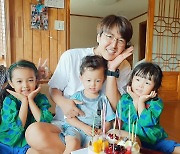 '메이비♥' 윤상현, 추석이 생일이네..붕어빵 삼남매 '폭풍 성장'